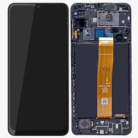 Samsung Galaxy A12 (SM-A125F) Complete lcd with front frame in black - GH82-24490A/GH82-24491A